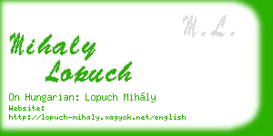 mihaly lopuch business card